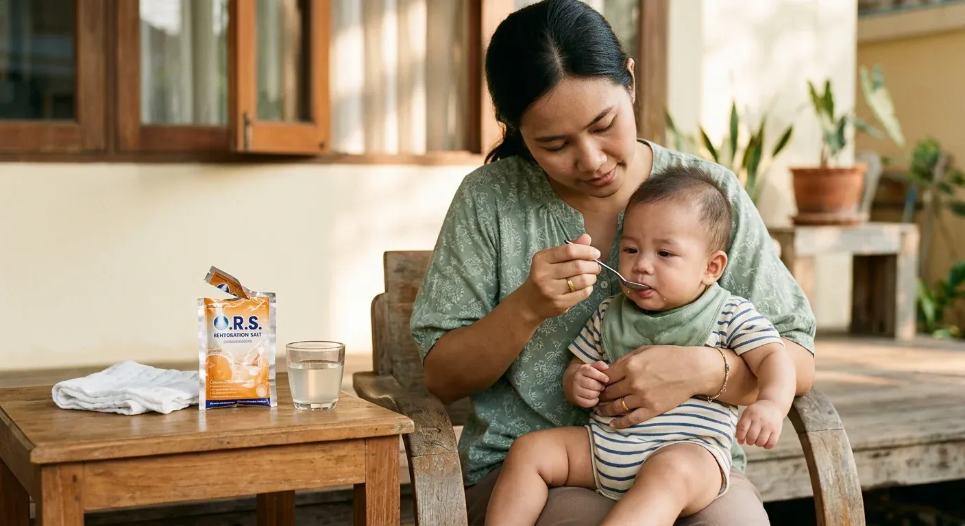 ลูกท้องเสีย: ภาวะขาดน้ำคือสิ่งที่ต้องระวัง — ผงเกลือแร่และนมแม่คือทางออก